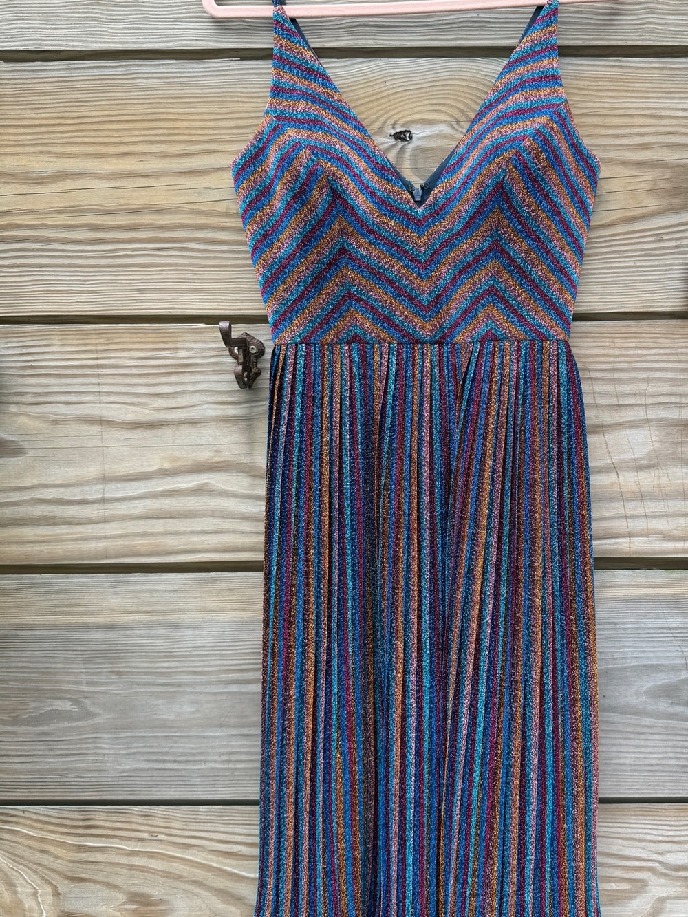 Dress the Population Multicolor Striped Midi Dress